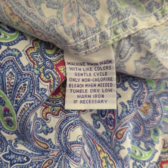 Alan Flusser Blue Paisley Casual Shirt Size XL - Picture 5 of 7